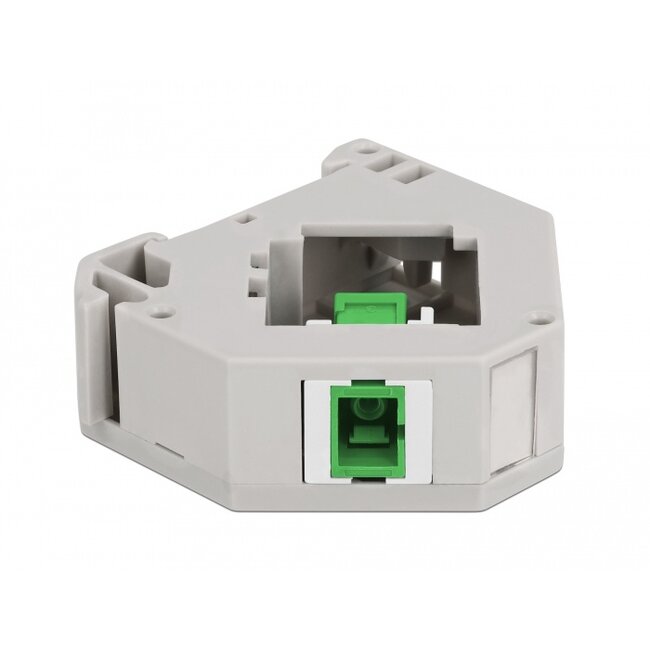 Delock DIN rail Adapter with Keystone SC Simplex female to SC Simplex female green