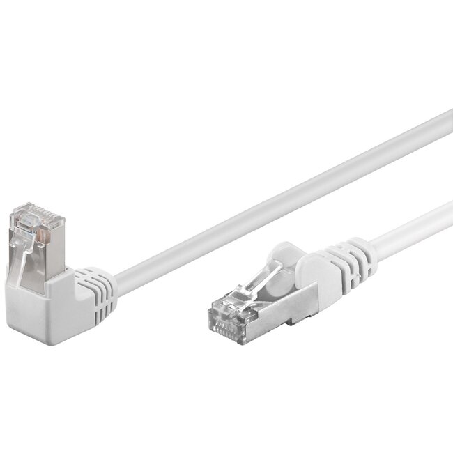 Goobay CAT 5e Patch Cable 1x 90° Angled, F/UTP, white 0.25 m