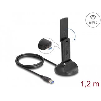 DeLOCK Delock Wi-Fi 6 Dual Band WLAN USB Adapter AX1800 (1201 + 574 Mbps)