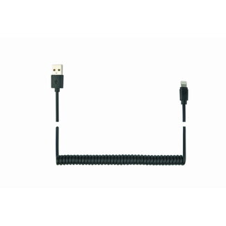 Cablexpert USB spiraal-laadkabel voor iPhone 1.5 meter zwart