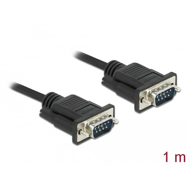 Delock Serial Cable RS-232 D-Sub 9 male to male with narrow plug housing 1 m