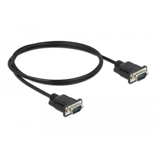 Delock Serial Cable RS-232 D-Sub 9 male to male with narrow plug housing 1 m