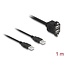 Delock USB 2.0 Cable 2 x USB Type-A male to 2 x USB Type-A female with screws for built-in 1 m black