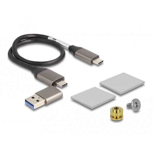Delock External Enclosure for M.2 NVME PCIe SSD with USB Type-C™ female transparent