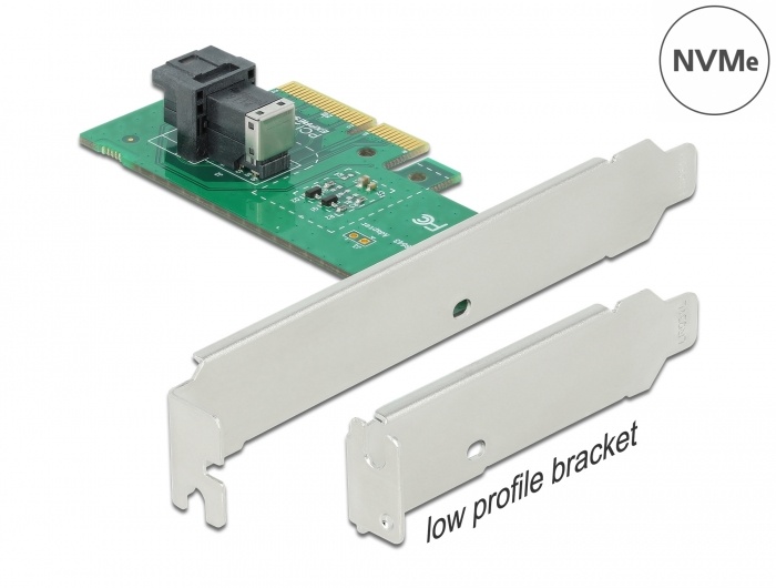 DeLOCK PCIe x4 Card naar 1x SFF-8643 NVMe Low Profile interface kaart