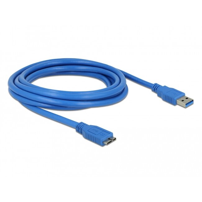 Delock Cable USB 3.0 type-A male > USB 3.0 type Micro-B male 3 m blue