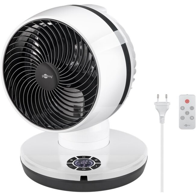 Goobay 9-inch 3D Floor Fan with Remote Control and Timer