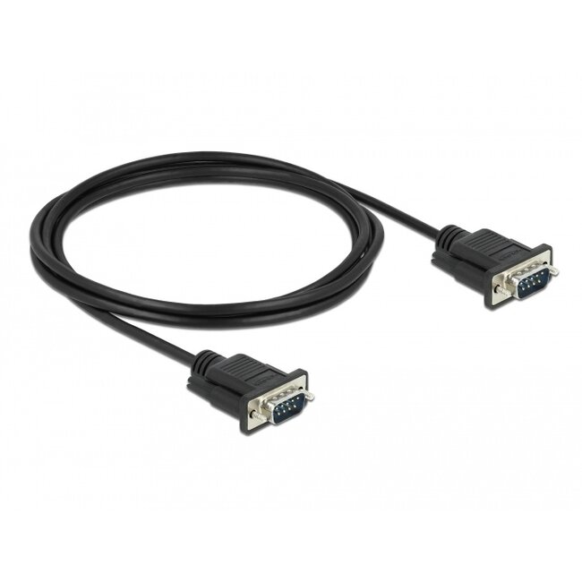 Delock Serial Cable RS-232 D-Sub 9 male to male with narrow plug housing 2 m