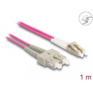 DeLOCK Delock Fiber Optical Cable with metal armouring LC Duplex to SC Duplex Multi-mode OM4 1 m