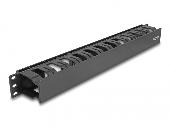 Delock 19? Cable Management Routing Panel with 2 openings 1U black |