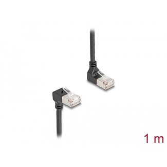 DeLOCK Delock RJ45 Network Cable Cat.6A S/FTP Slim 90° upwards / downwards angled 1 m black
