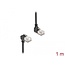 Delock RJ45 Network Cable Cat.6A S/FTP Slim 90° upwards / downwards angled 1 m black