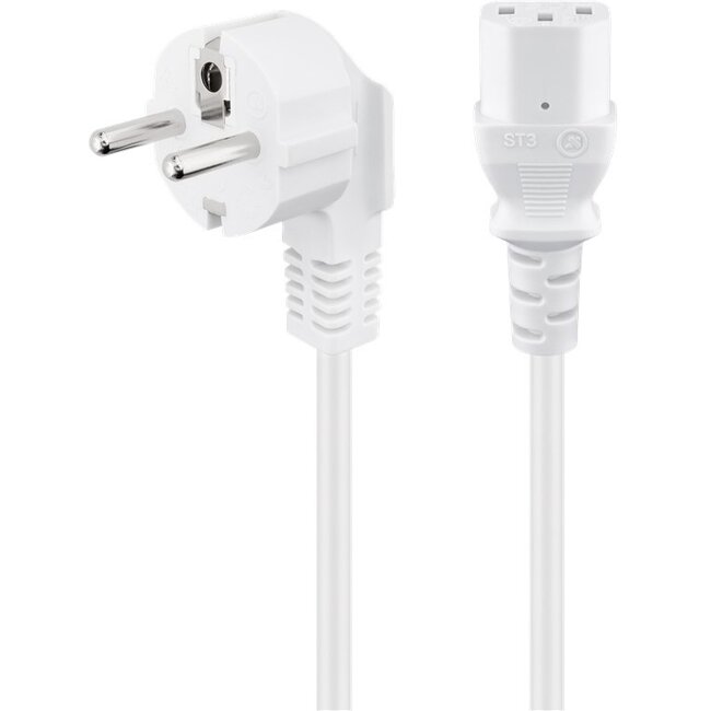 Goobay Angled IEC Cord, 2.5 m, White