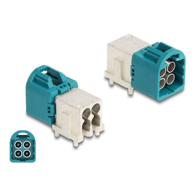 Delock Mini FAKRA Z plug quad angled A-Type PCB
