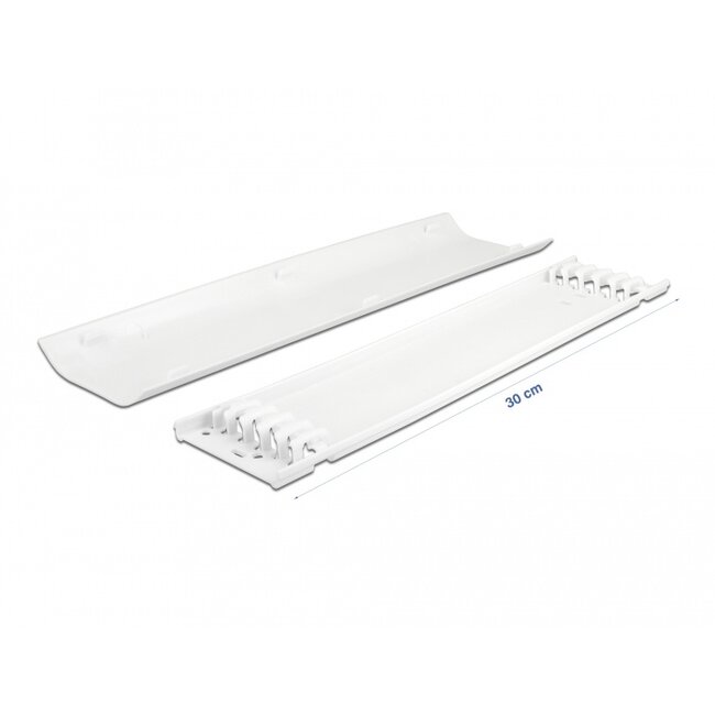 Delock Cable Duct self-adhesive with cable fixing 85 x 10 mm - length 300 mm 2 pcs white