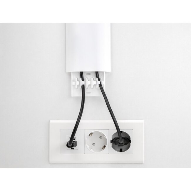 Delock Cable Duct self-adhesive with cable fixing 85 x 10 mm - length 300 mm 2 pcs white