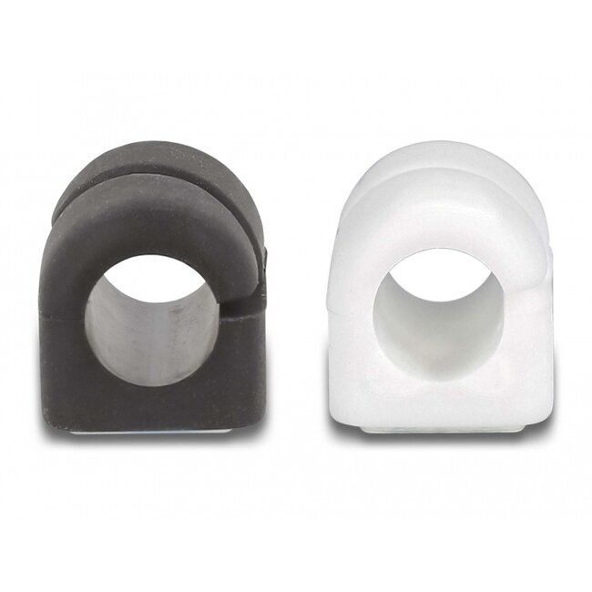 Delock Cable holder self-closing and self-adhesive 3 pieces black / white