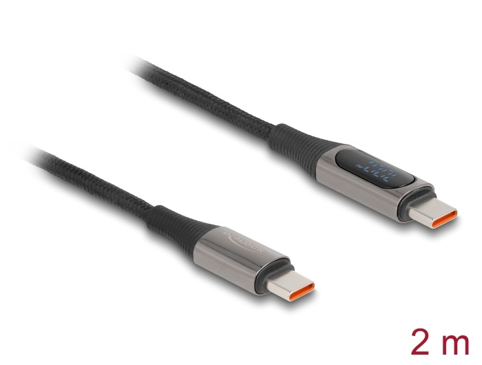 Delock USB 2.0 Cable USB Type-C™ male to male 100 W with power indication 2 m |