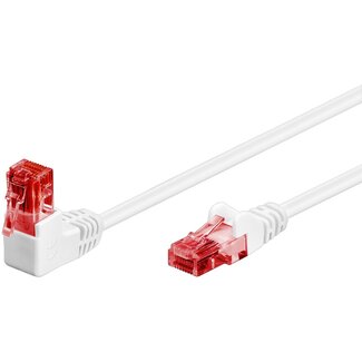 Goobay Goobay CAT 6 Patch Cable 1x 90° Angled, U/UTP, white 3 m