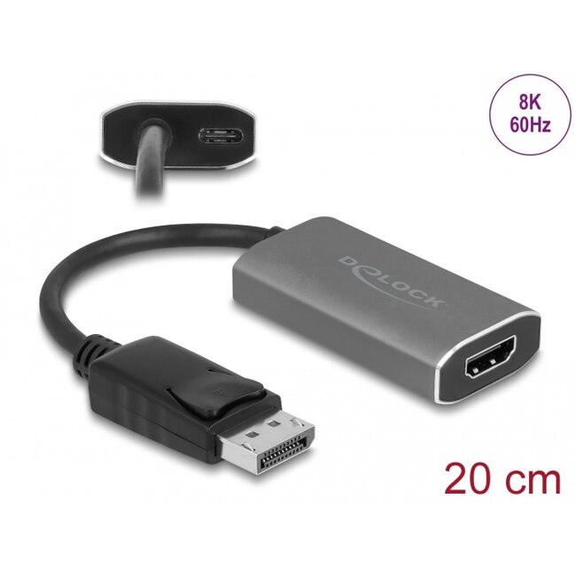 Delock Active DisplayPort 1.4 to HDMI Adapter 8K with HDR function