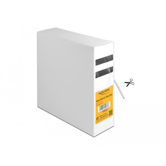 Delock Heat shrink tube box, Shrinkage ratio 2:1, 15 m x 1.2 mm transparent