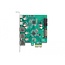 Delock USB 5 Gbps PCI Express x1 Card to 3 x external Type-A + 2 x external USB Type-C™ female and 1 x internal 19 pin USB pin header male