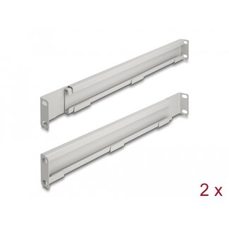 DeLOCK Delock 19″ Mounting bracket adjustable length 368 - 600 mm for network cabinet 1U grey 2 pieces