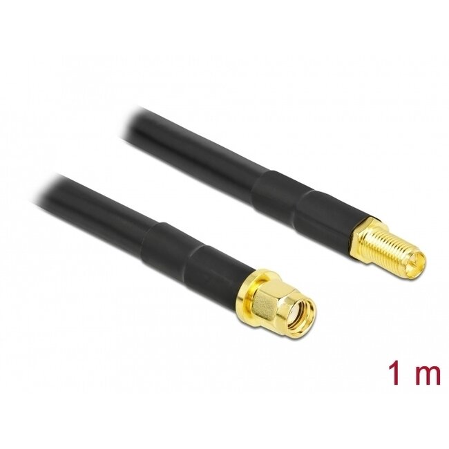 Delock Antenna Cable RP-SMA plug to RP-SMA jack LMR/CFD300 1 m low loss