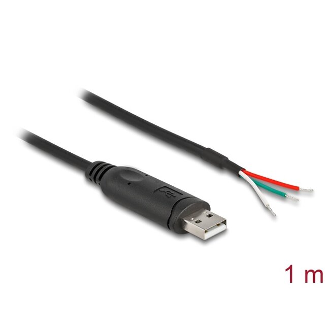 Delock Adapter Cable USB 2.0 Type-A to Serial RS-485 with 3 x open wire ends 1 m