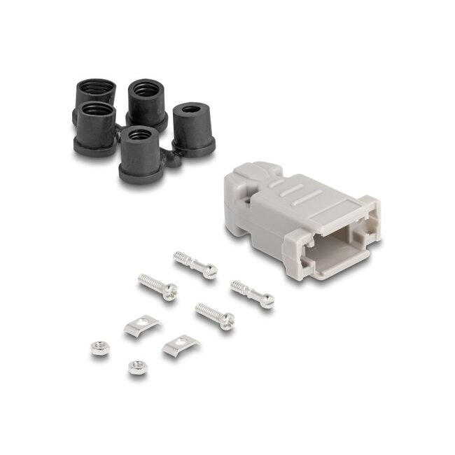 Delock D-Sub Housing for 9 pin male / female with rubber seals