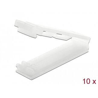 DeLOCK Delock Flat cable holder with locking clip self-adhesive natural 10 pieces