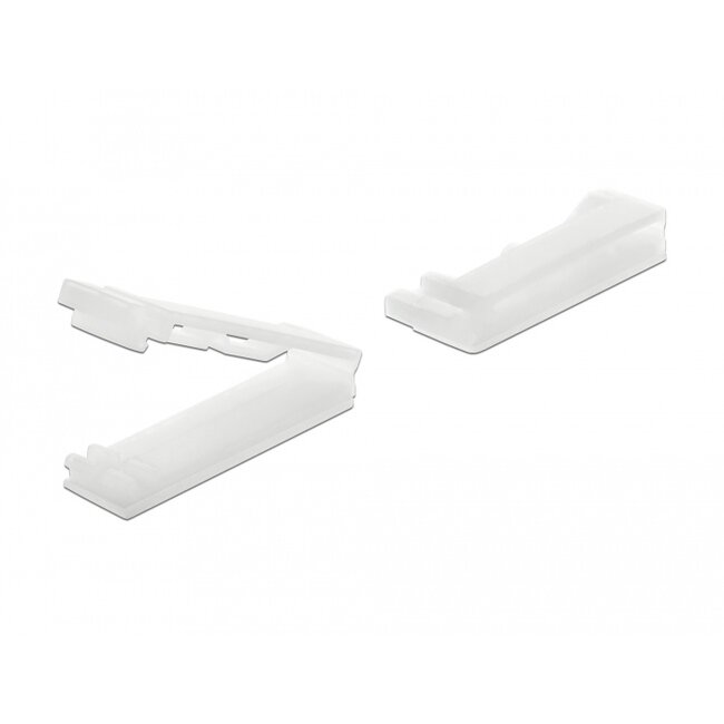 Delock Flat cable holder with locking clip self-adhesive natural 10 pieces