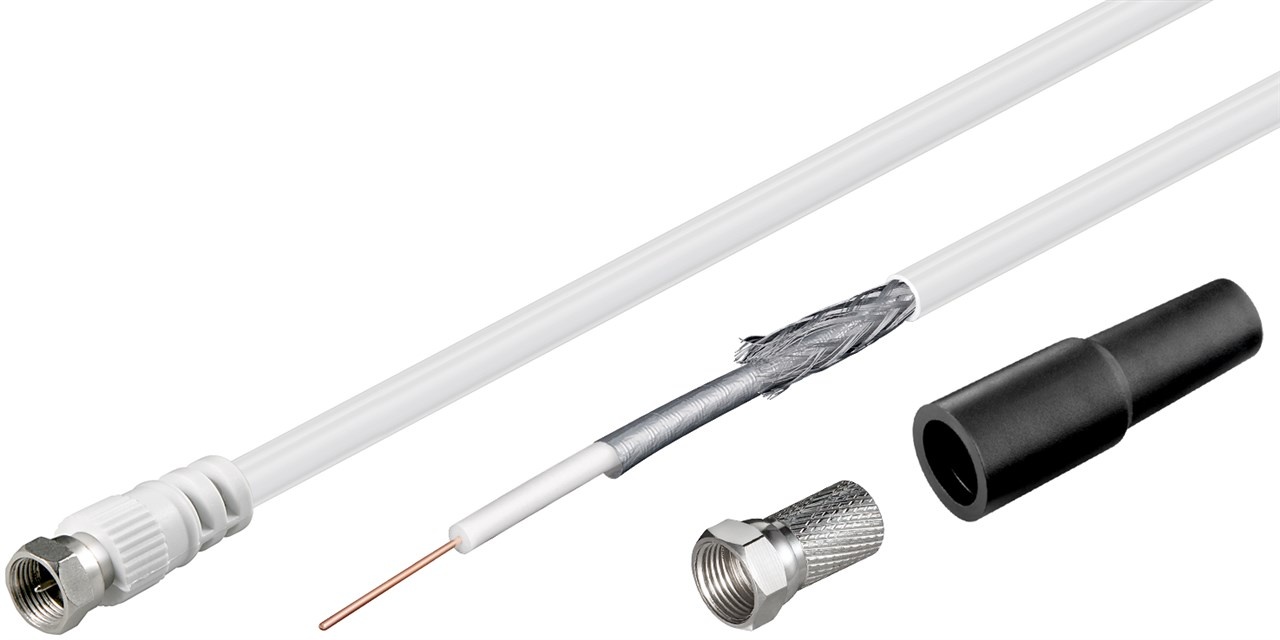Goobay 51624 coax-kabel 10 m F Grijs