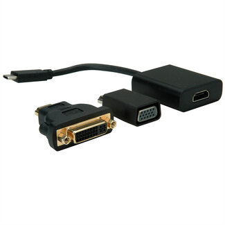 Value VALUE Beeldscherm Adapter USB Type C - VGA + HDMI + DVI