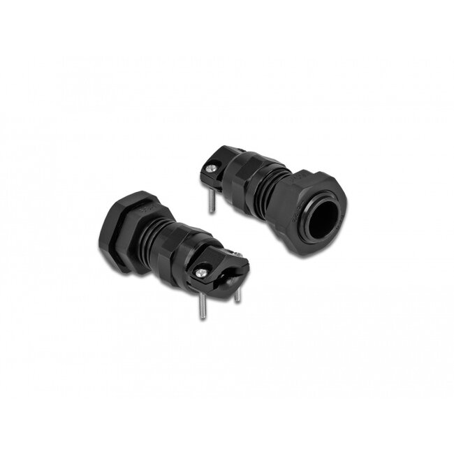 Delock Cable Gland PG9 with strain relief and bending protection black