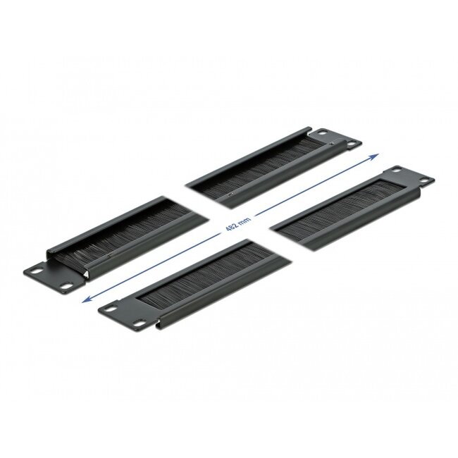 Delock 19″ Cable Management Brush Strip 1U black
