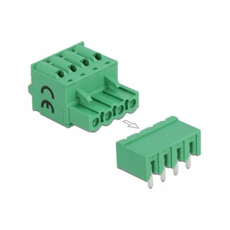 DeLOCK Delock Terminal block set for PCB 4 pin 5.08 mm pitch horizontal