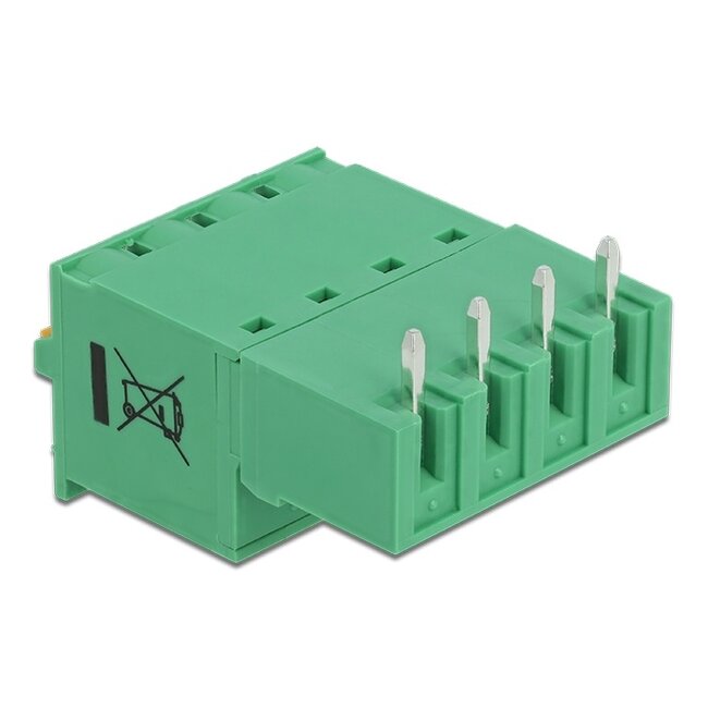 Delock Terminal block set for PCB 4 pin 5.08 mm pitch horizontal