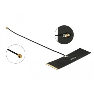 DeLOCK Delock TETRA 430 - 470 MHz Antenna I-PEX Inc., MHF® I plug 0 dBi 1.13 15 cm black self adhesive