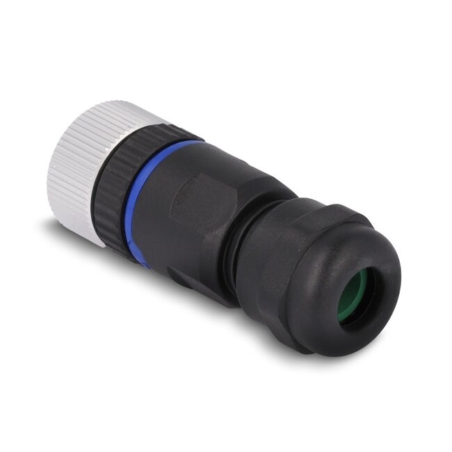 Delock M12 Connector A-coded 4 pin female for mounting with screw connection