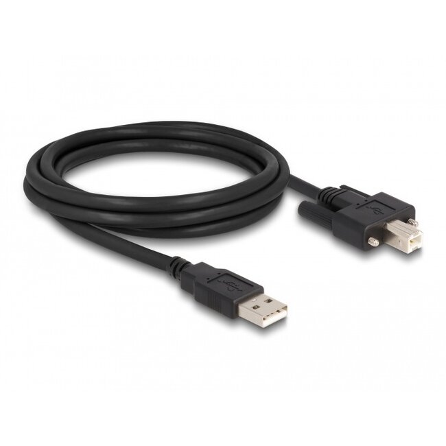 Delock Cable USB 2.0 Type-A male to Type-B male with screws 2 m