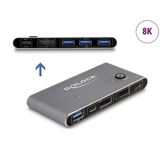 DeLOCK Delock DisplayPort KVM Switch 8K 30 Hz with USB 5 Gbps