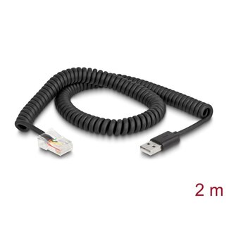 DeLOCK Delock RJ50 to USB 2.0 Type-A Coiled Cable 2 m