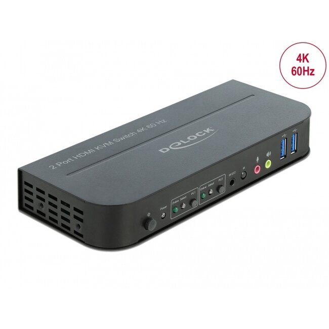 Delock HDMI KVM Switch 4K 60 Hz with USB 3.0 and Audio