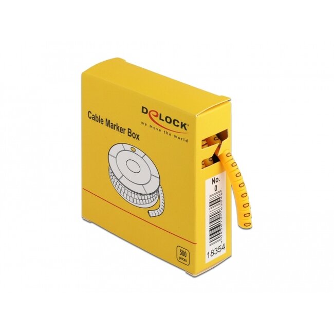 Delock Cable Marker Box, No. 0, yellow, 500 pieces
