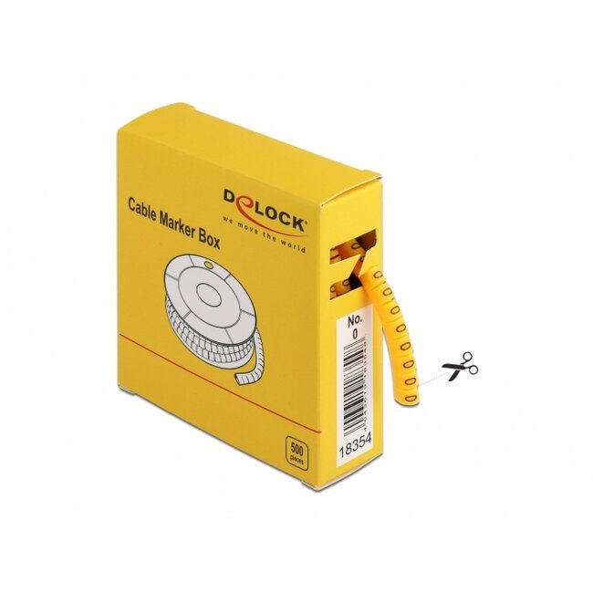 Delock Cable Marker Box, No. 0, yellow, 500 pieces