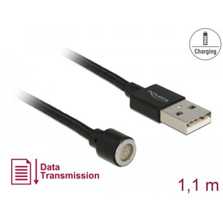 DeLOCK Delock Magnetic USB Data and Charging Cable black 1.1 m