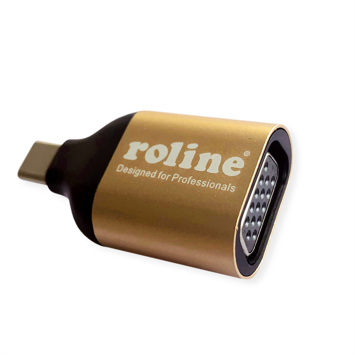 Roline 12.03.3233 USB-C / VGA Adapter Zwart, Goud