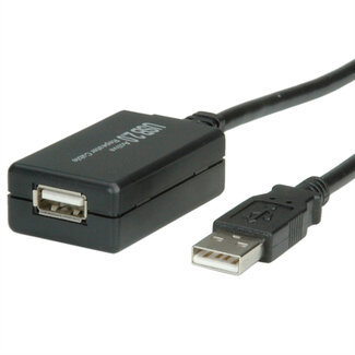 Value VALUE USB 2.0 Verleng kabel met actieve Repeater, zwart, 12 m