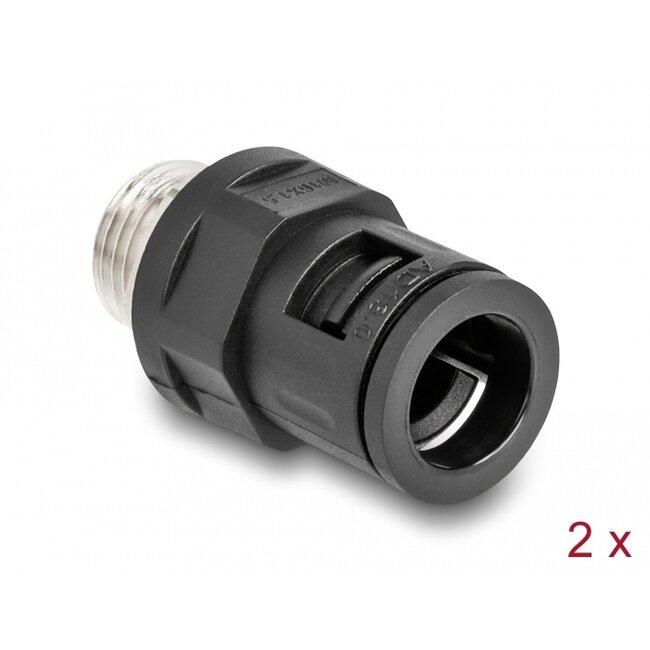 Delock Conduit Fitting with brass external thread M16 black 2 pieces